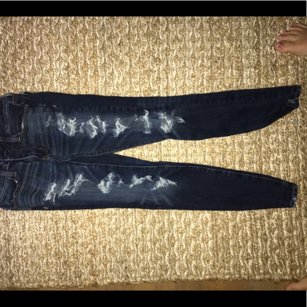 Dark blue ripped American Eagle jeans